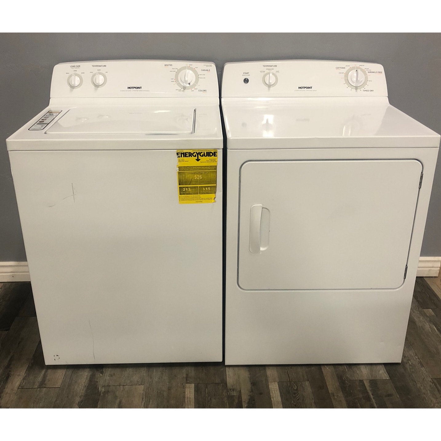 Hotpoint 3.6 Cu. Ft. Washer & 6 Cu. Ft. Electric Dryer Frontline