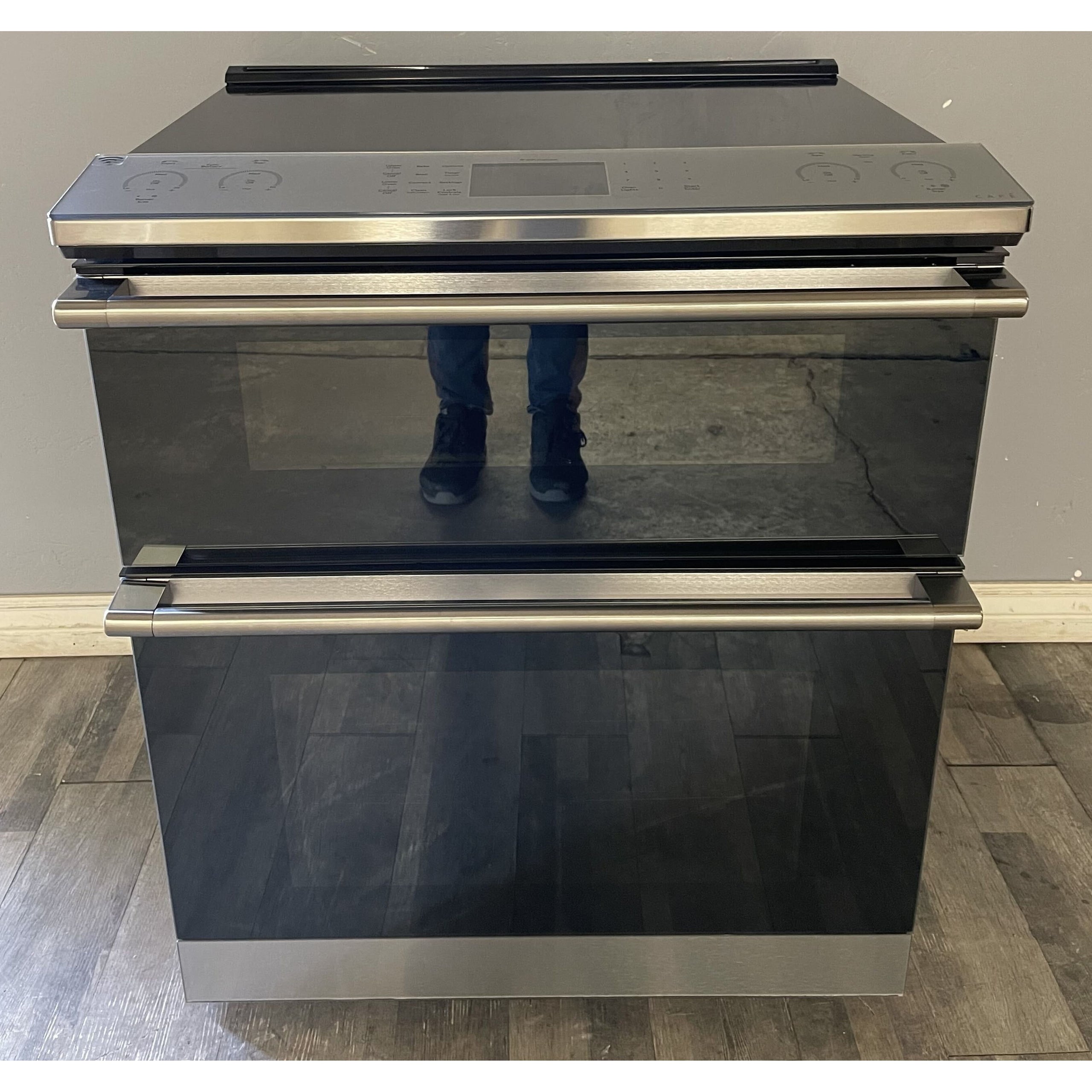 GE Cafe Double Oven Slide In Electric Range CES750M2N1S5 Air Fry